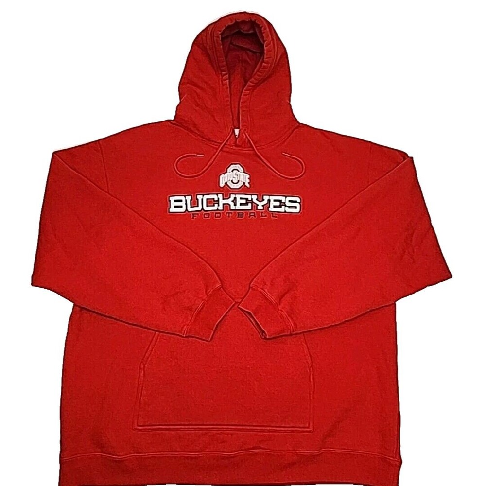 Ohio State Buckeyes Hoodie Sweatshirt Reebok Football Men Sz XL Red OSU NCAA